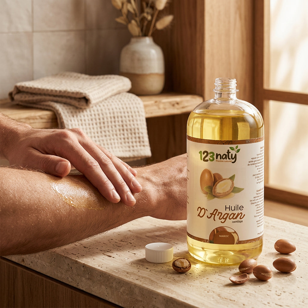 Huile d'Argan cosmétique - mise en situation lifestyle