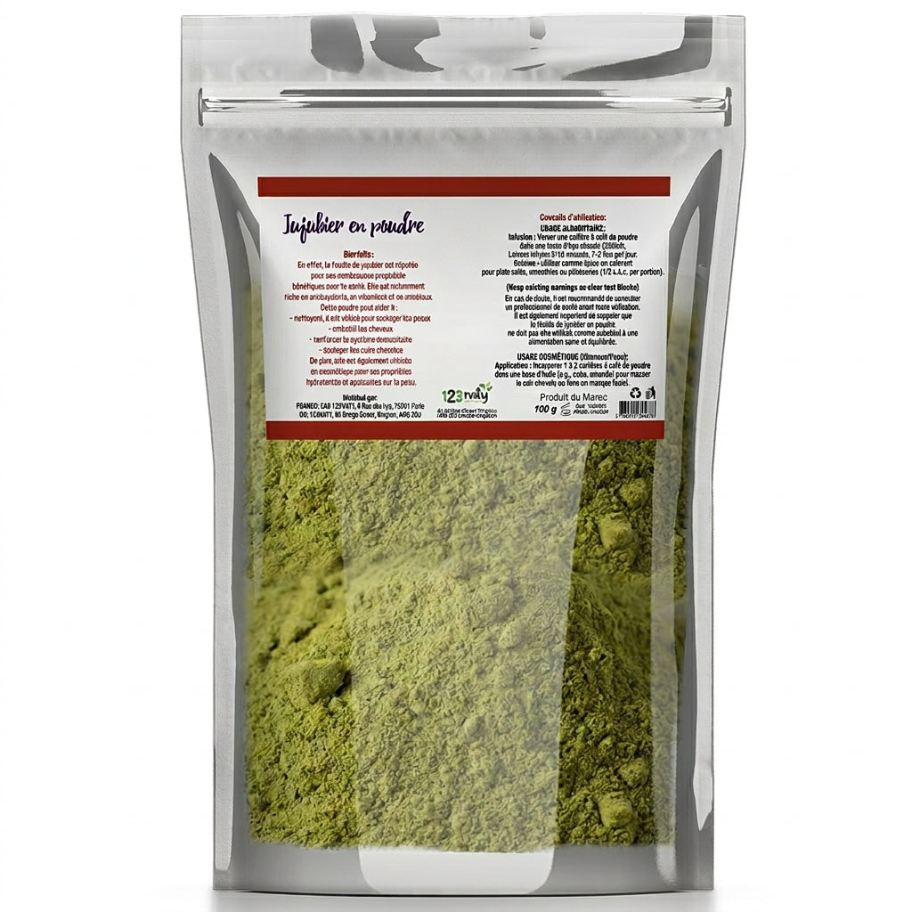 Jujubier en poudre - vue arrière informations produit