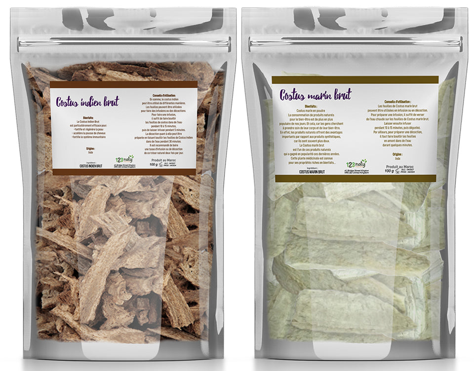 Pack 100g Costus Indien Brut & 100g Costus Marin Brut