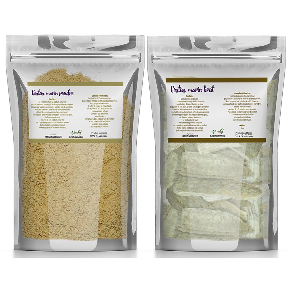 Pack 100g Costus Marin Brut & 100g Costus Marin en Poudre | 123NATY — pack de 2 produits