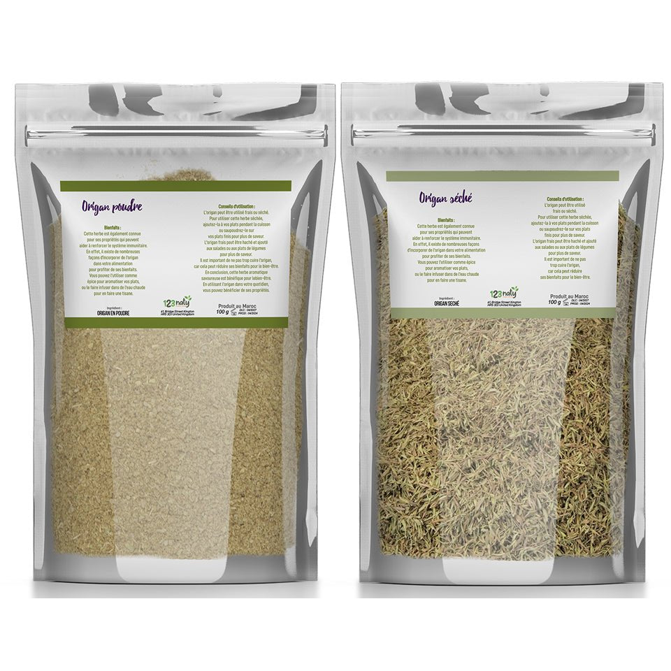 Pack 100g Origan en Feuille Séché & 100g Origan en Poudre | 123NATY — pack de 2 produits