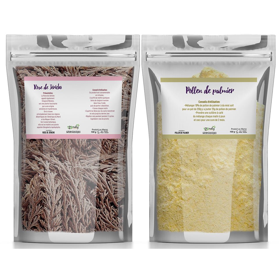 Pack 100g Pollen de Palmier & 100g Rose de Jericho - Chajarat Mariam | 123NATY — pack de 2 produits