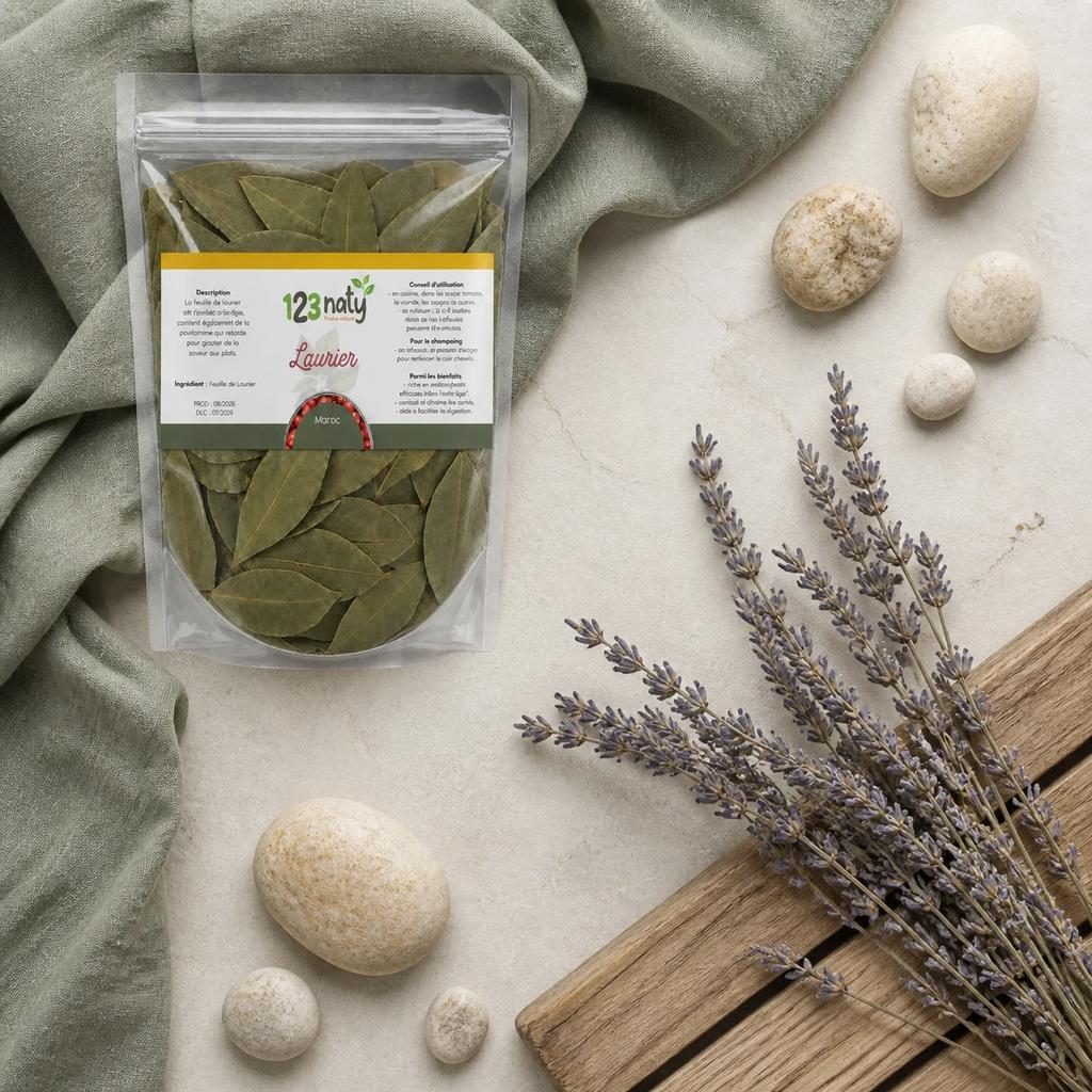 100g Feuille de Laurier | 123NATY — Ambiance flat lay