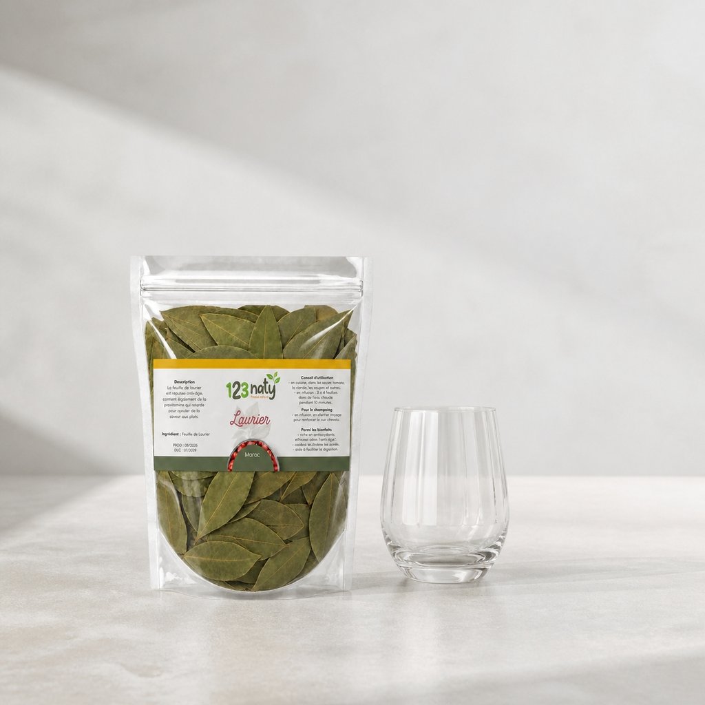 100g Feuille de Laurier | 123NATY — Taille réelle du produit