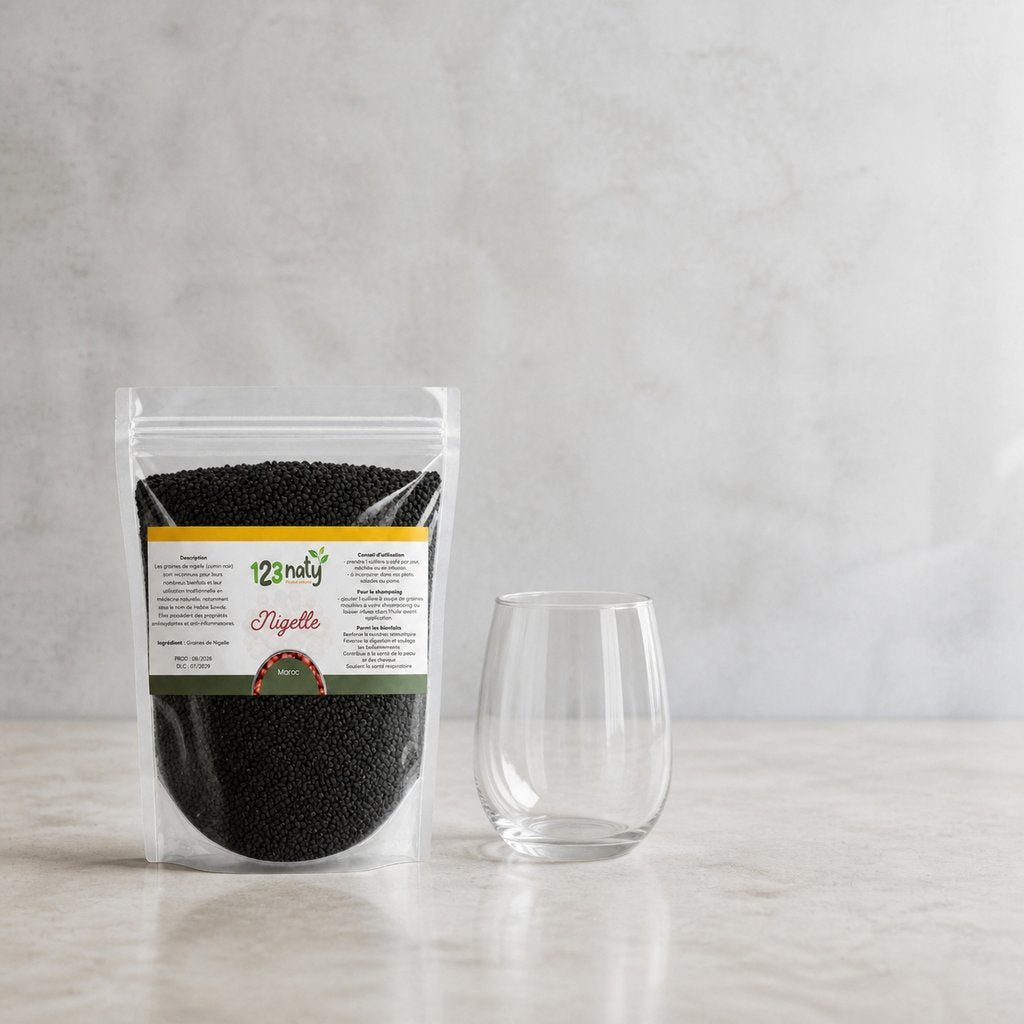 100g Graine de Nigelle | 123NATY — Taille réelle du produit