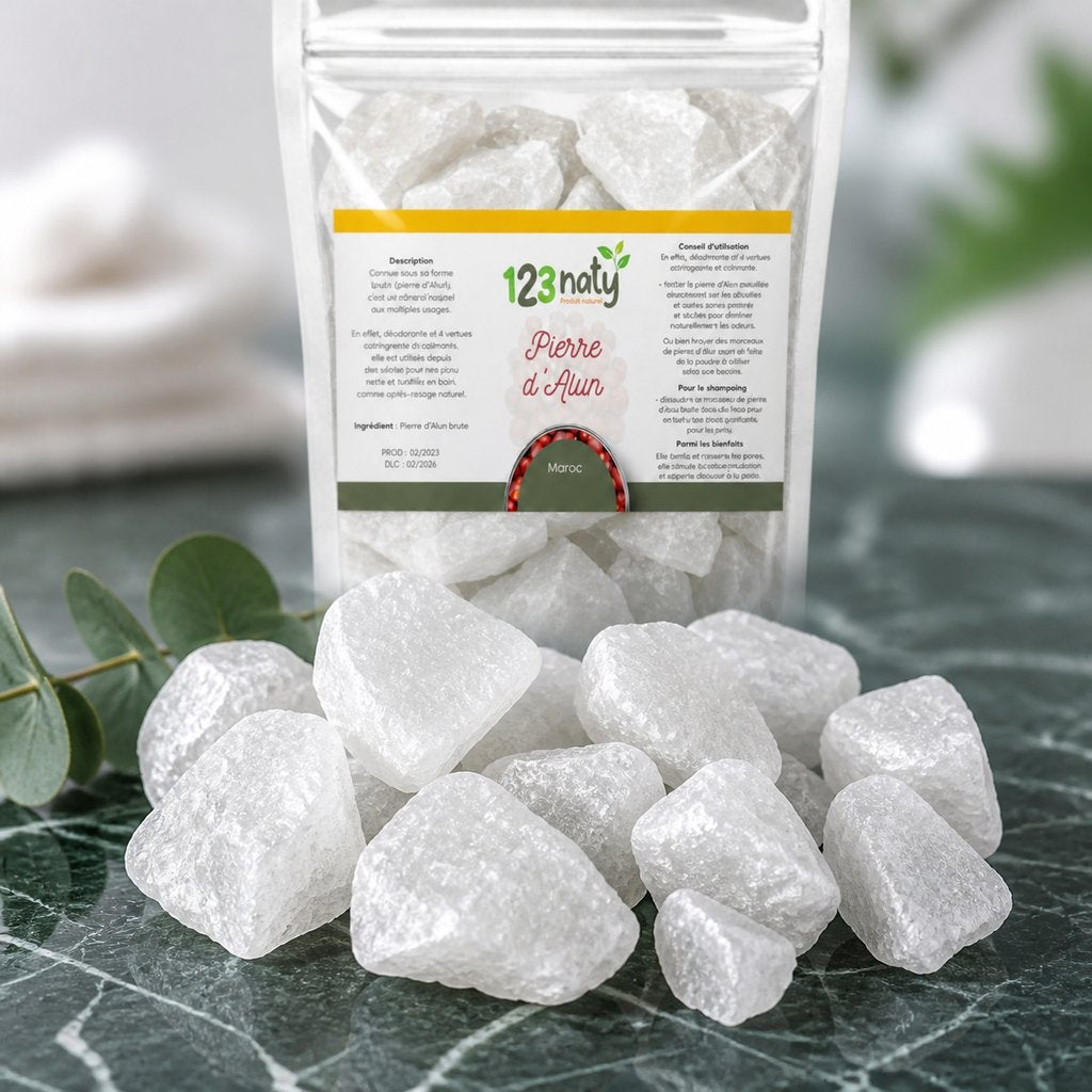 Pierre d’alun brute 100 g | 123NATY — Texture en gros plan