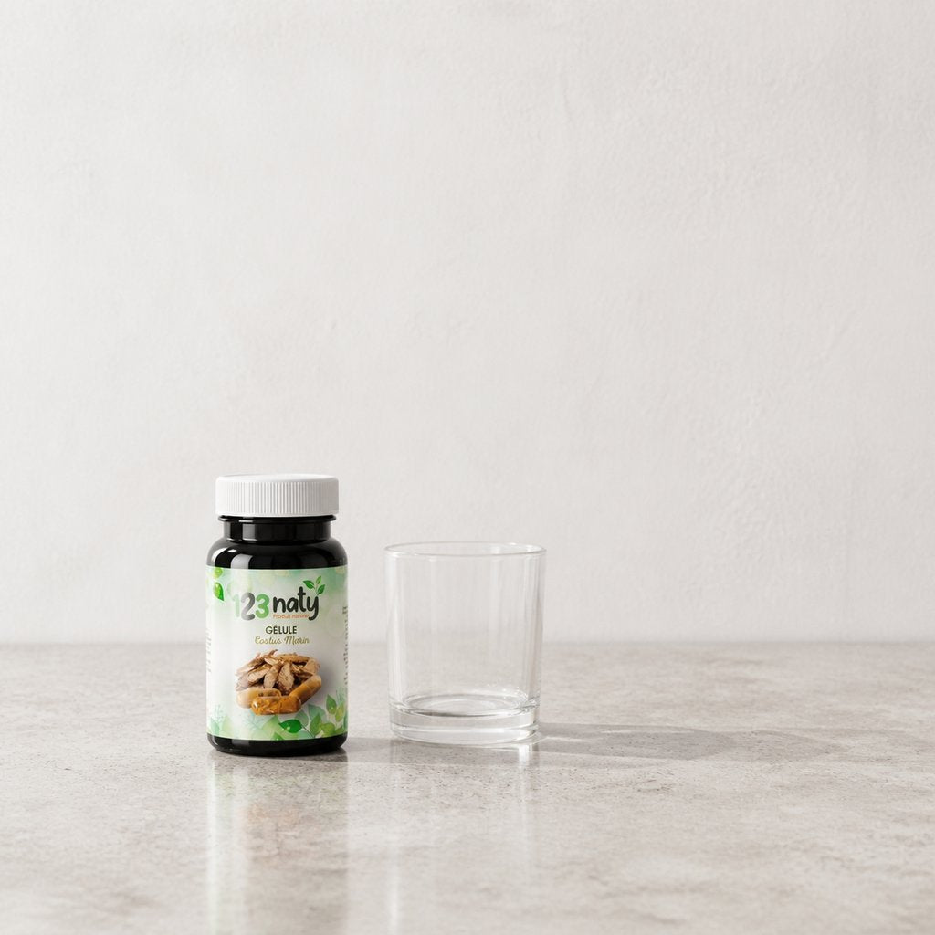 120 Gélules de Costus Marin – Plante Médicinale – Vitalité & Détox Naturelle | 123NATY — Taille réelle du produit