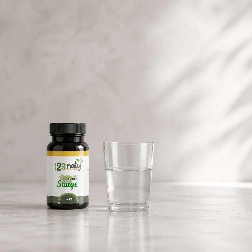 Sauge en Gélules – 280 mg – 120 Gélules – Bien-être Féminin | 123NATY — Taille réelle du produit