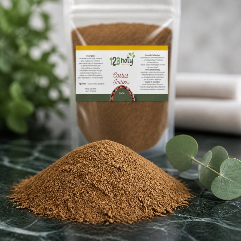 1kg Costus Indien en Poudre – Plante Médicinale Naturelle – Qust al-Hindi – Qualité Premiu | 123NATY — Texture en gros plan