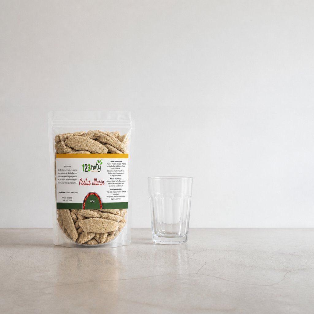 1kg Costus Marin Brut – Qualité Supérieure – Plante Traditionnelle | 123NATY — Taille réelle du produit
