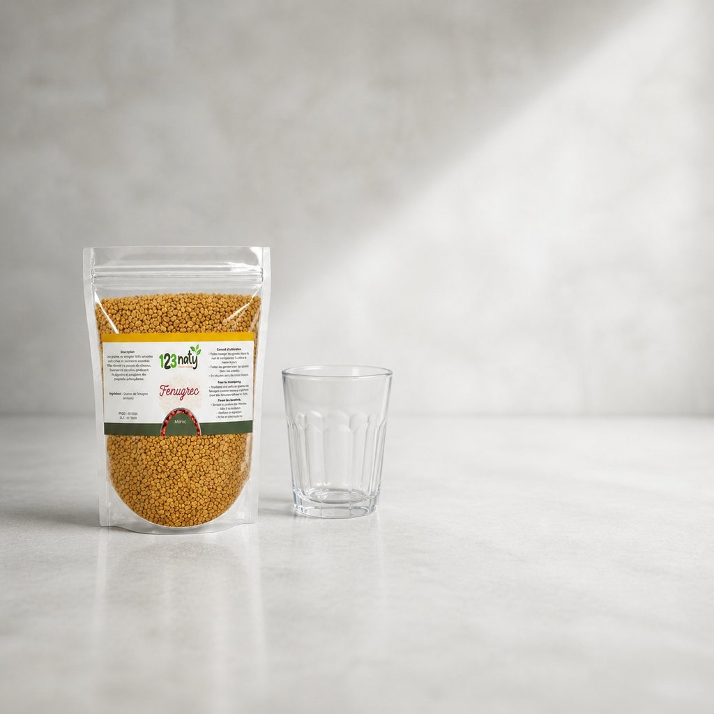 Graine de Fenugrec Entière – 1 kg | 123NATY — Taille réelle du produit