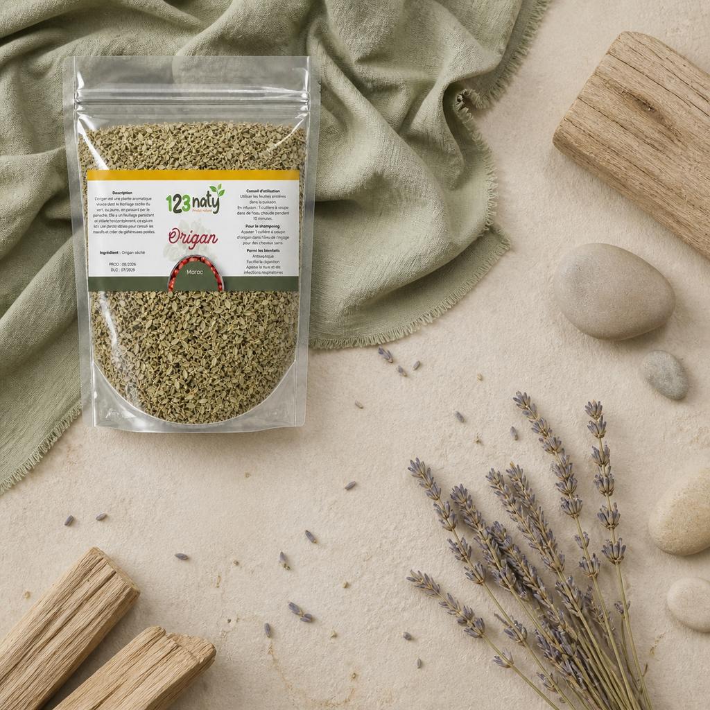 1kg Origan Séché – Feuilles Entières – Cuisine & Infusion Naturelle | 123NATY — Ambiance flat lay