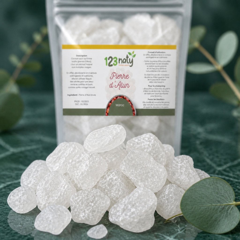 Pierre d’alun brute 1 kg | 123NATY — Texture en gros plan