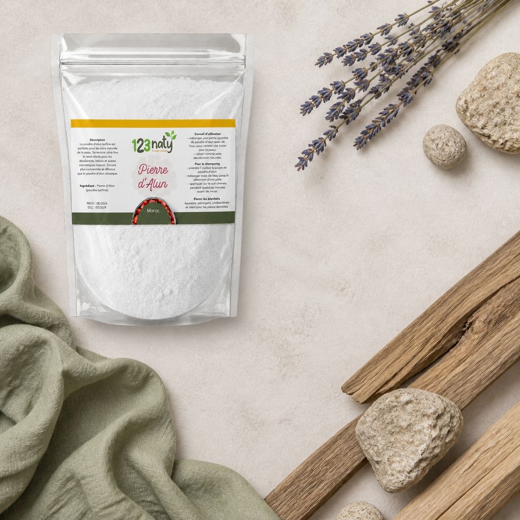1kg Pierre d'Alun Poudre Surfine | 123NATY — Ambiance flat lay