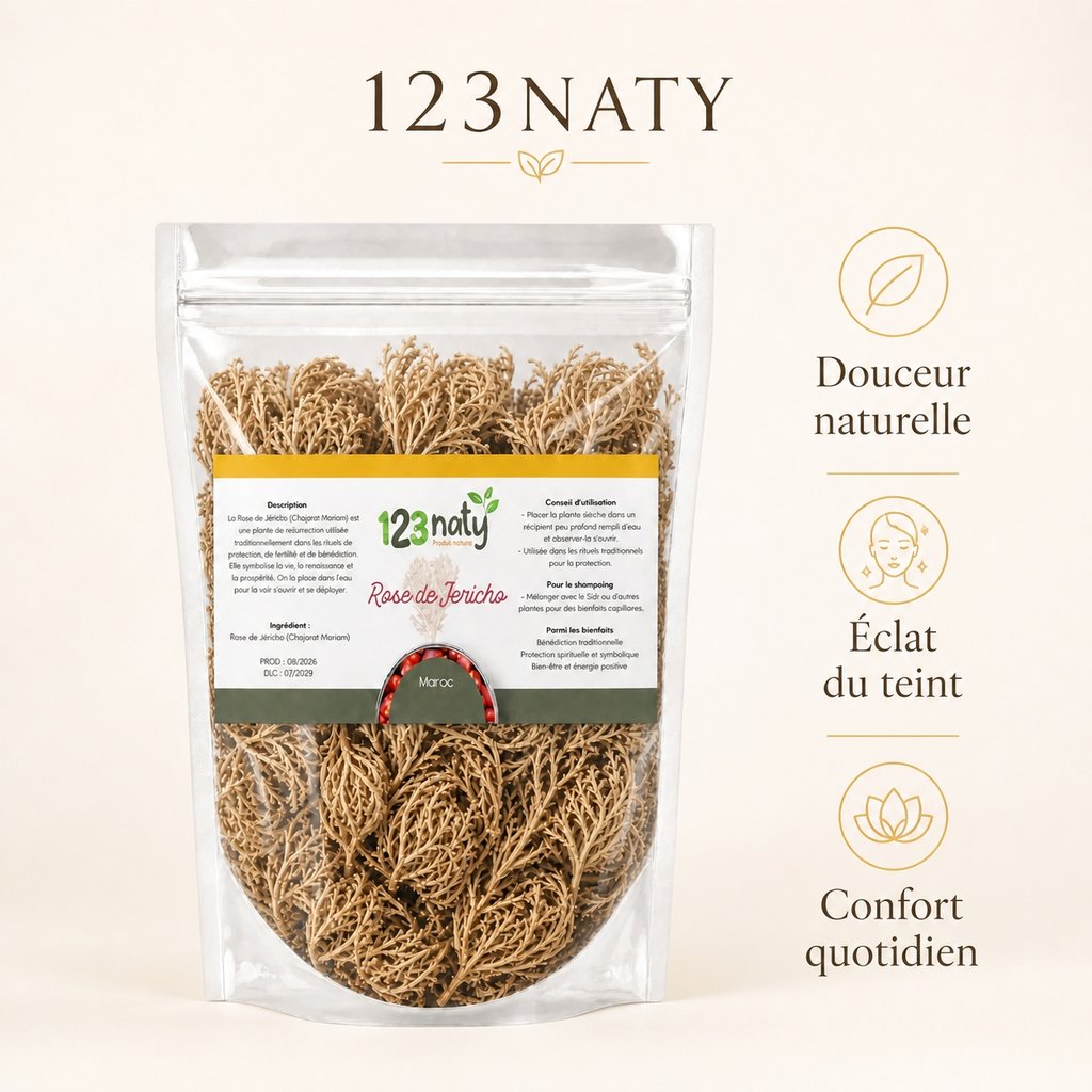 1kg Rose de Jericho - Chajarat Mariam | 123NATY — Infographie bénéfices clés