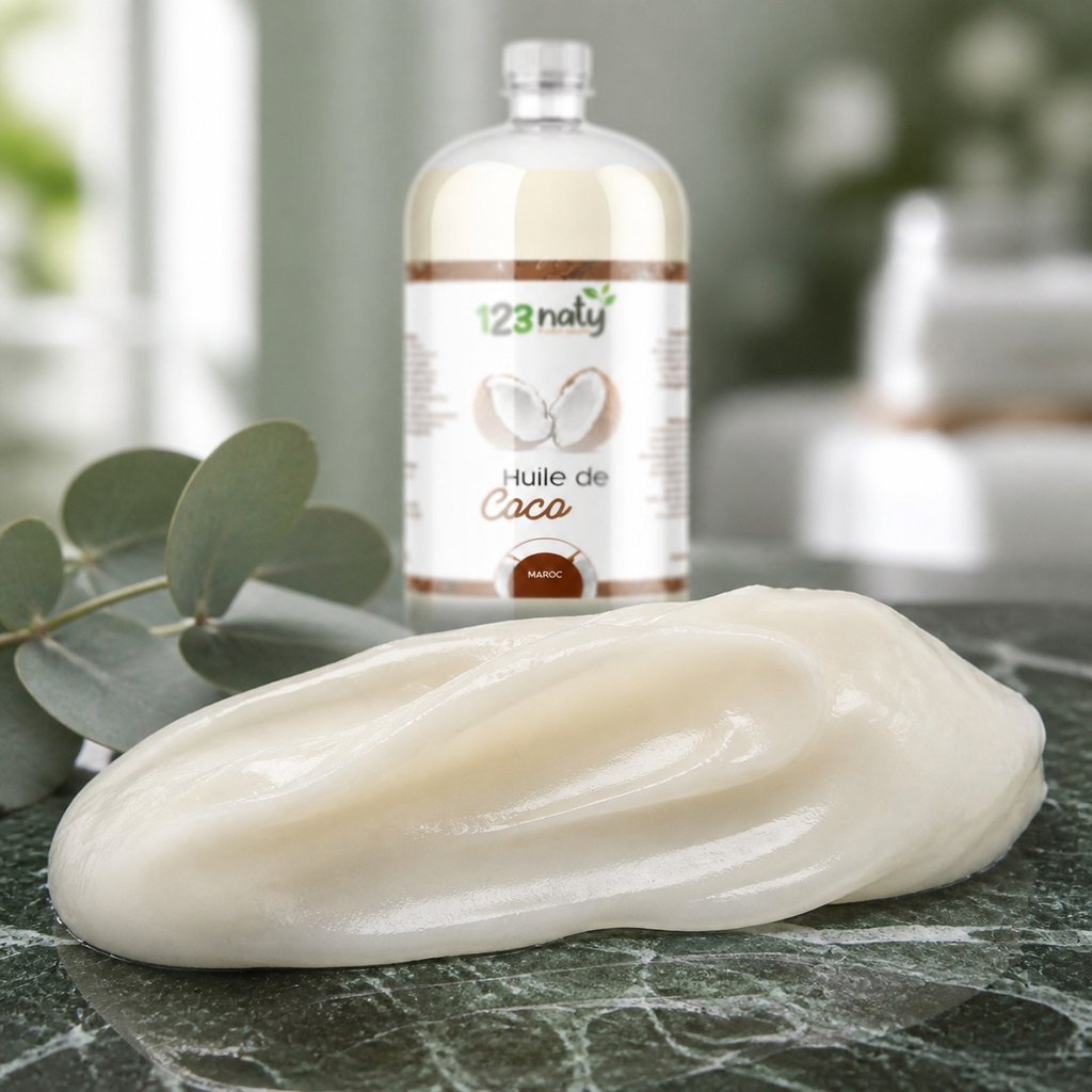 1L Huile de Coco | 123NATY — Texture en gros plan