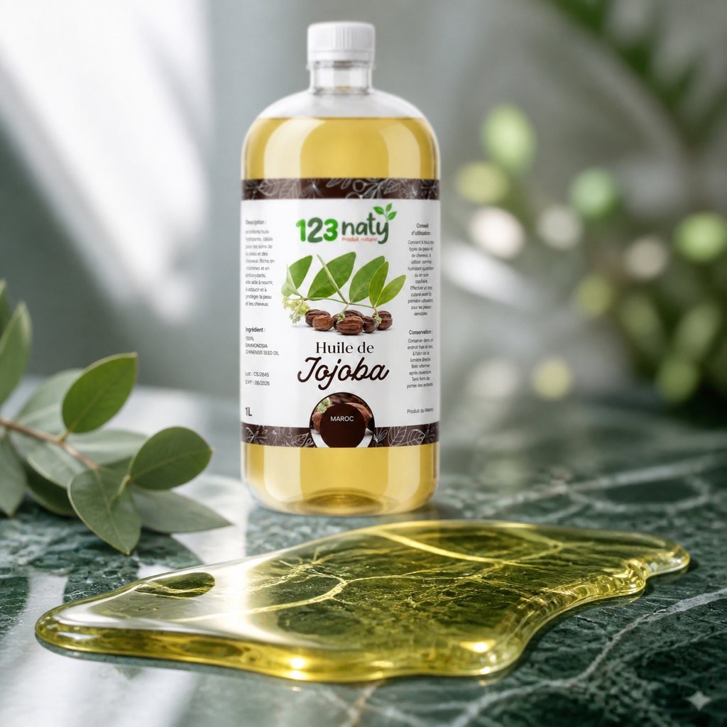 1L Huile de Jojoba | 123NATY — Texture en gros plan