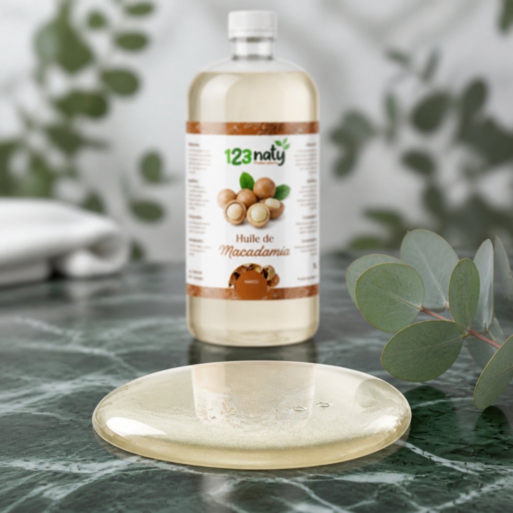 1L Huile de Macadamia | 123NATY — Texture en gros plan
