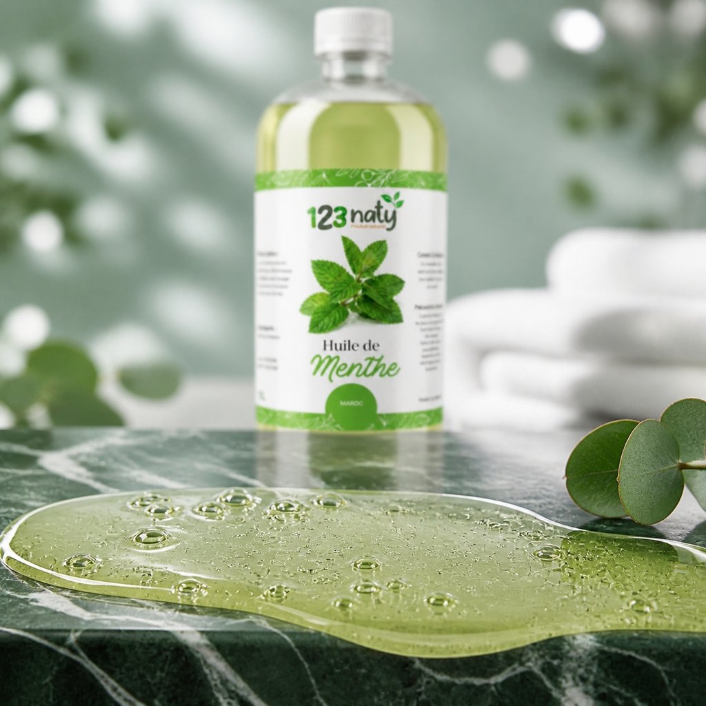 1L Huile de Menthe | 123NATY — Texture en gros plan
