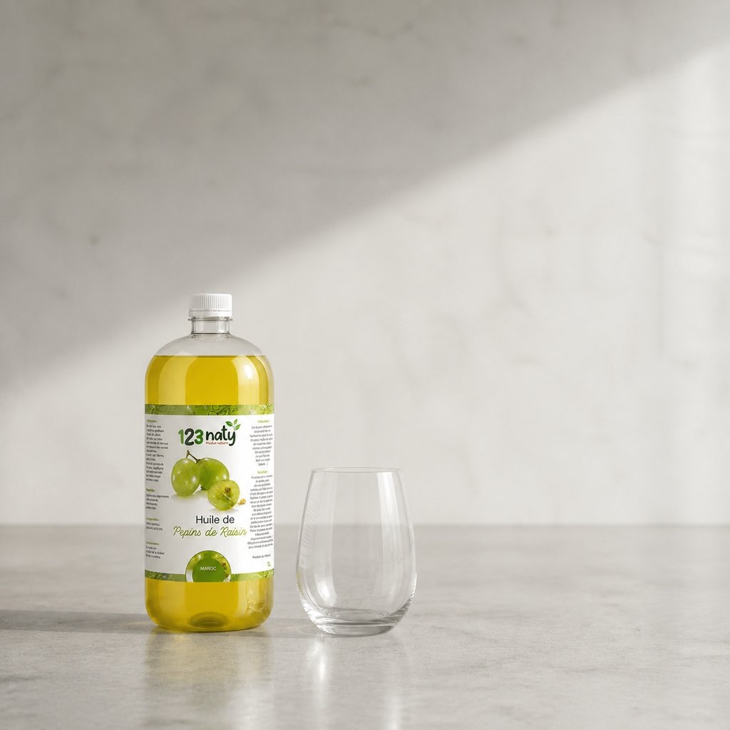 1L Huile de Pépin de Raisin | 123NATY — Taille réelle du produit
