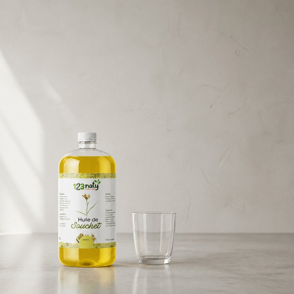 1L Huile de Souchet – Beauté & Bien-être – Usage Traditionnel | 123NATY — Taille réelle du produit