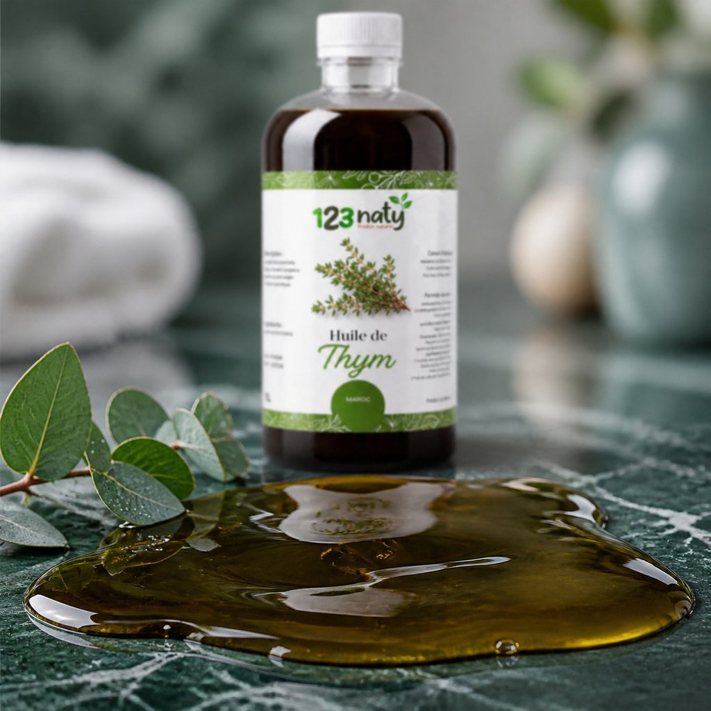 1L Huile de Thym | 123NATY — Texture en gros plan