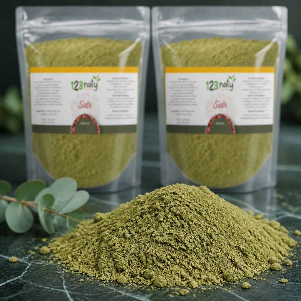 2X 100g Feuille de Jujubier (Sidr) en Poudre | 123NATY — Texture en gros plan