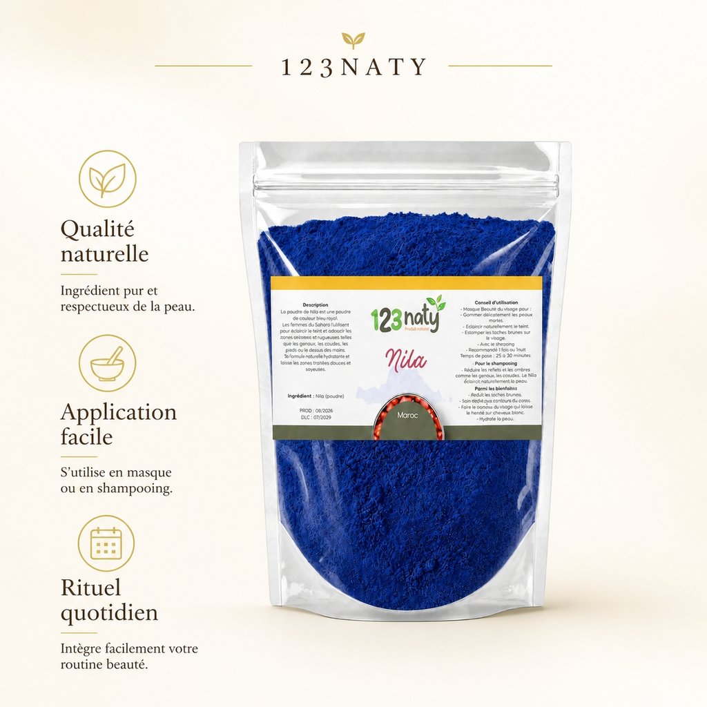 2X 100g Nila en Poudre | 123NATY — Infographie bénéfices clés