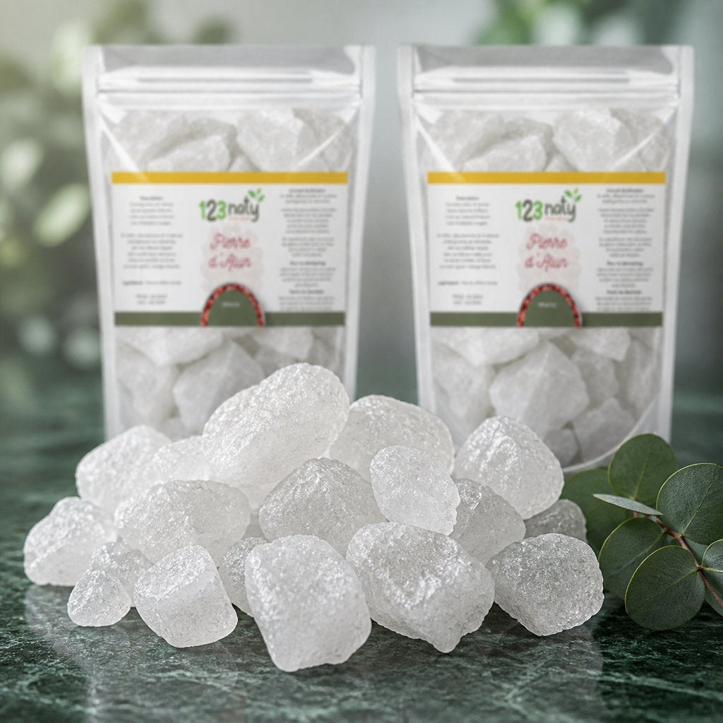 2X 1kg Pierre d'Alun brut | 123NATY — Texture en gros plan