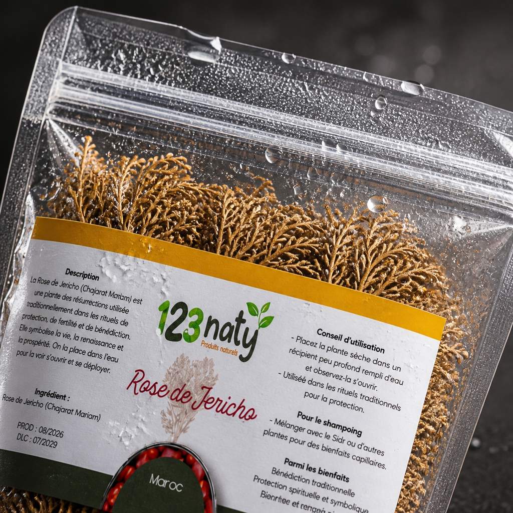 2X 1kg Rose de Jericho - Chajarat Mariam | 123NATY — Détail macro du flacon