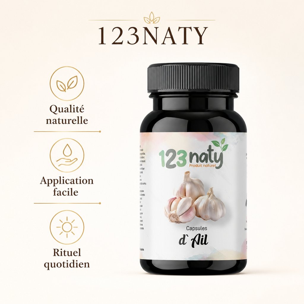 50 Capsules d'Ail | 123NATY — Infographie bénéfices clés