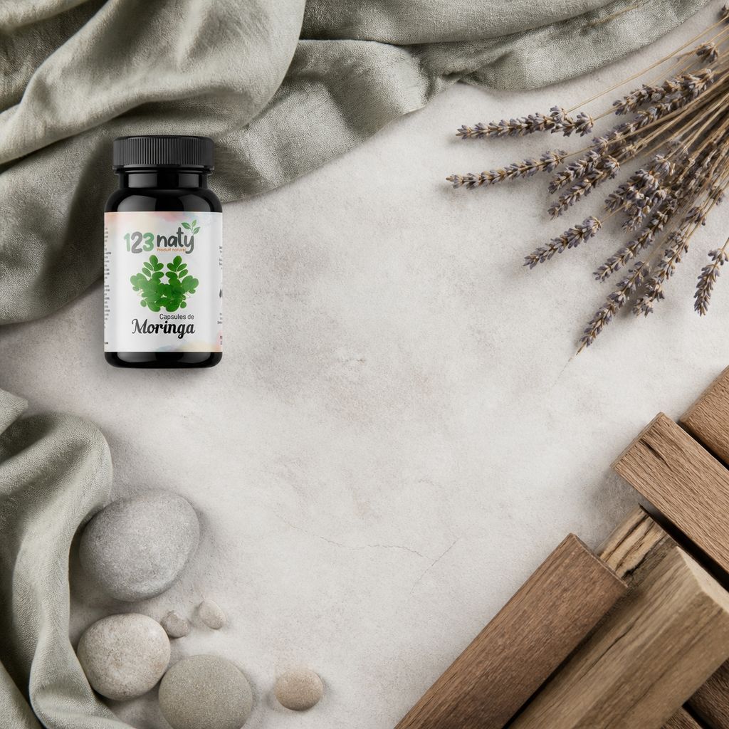 50 Capsules de Moringa | 123NATY — Ambiance flat lay
