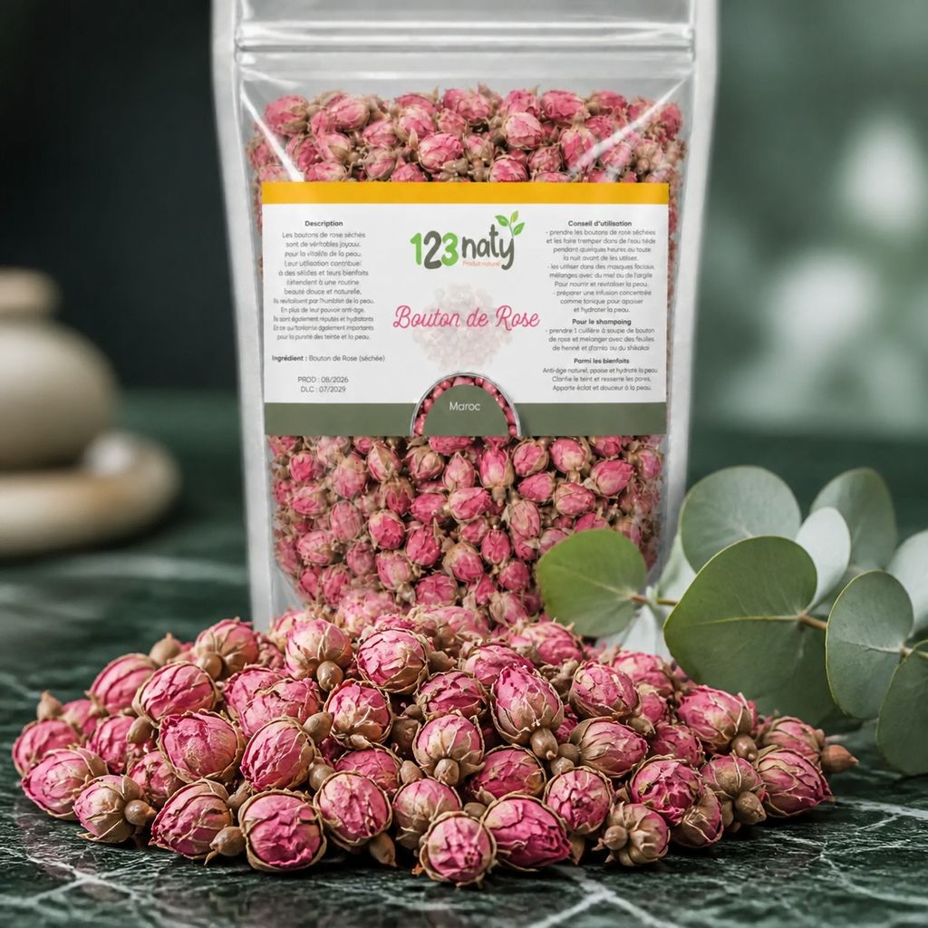 100g Bouton de Rose Séchée | 123NATY — Texture en gros plan