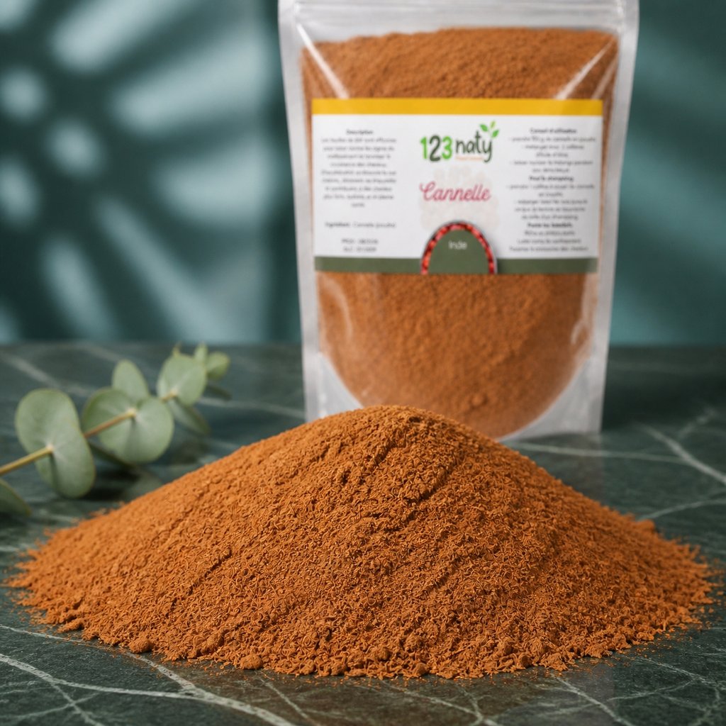 100g Cannelle en Poudre | 123NATY — Texture en gros plan