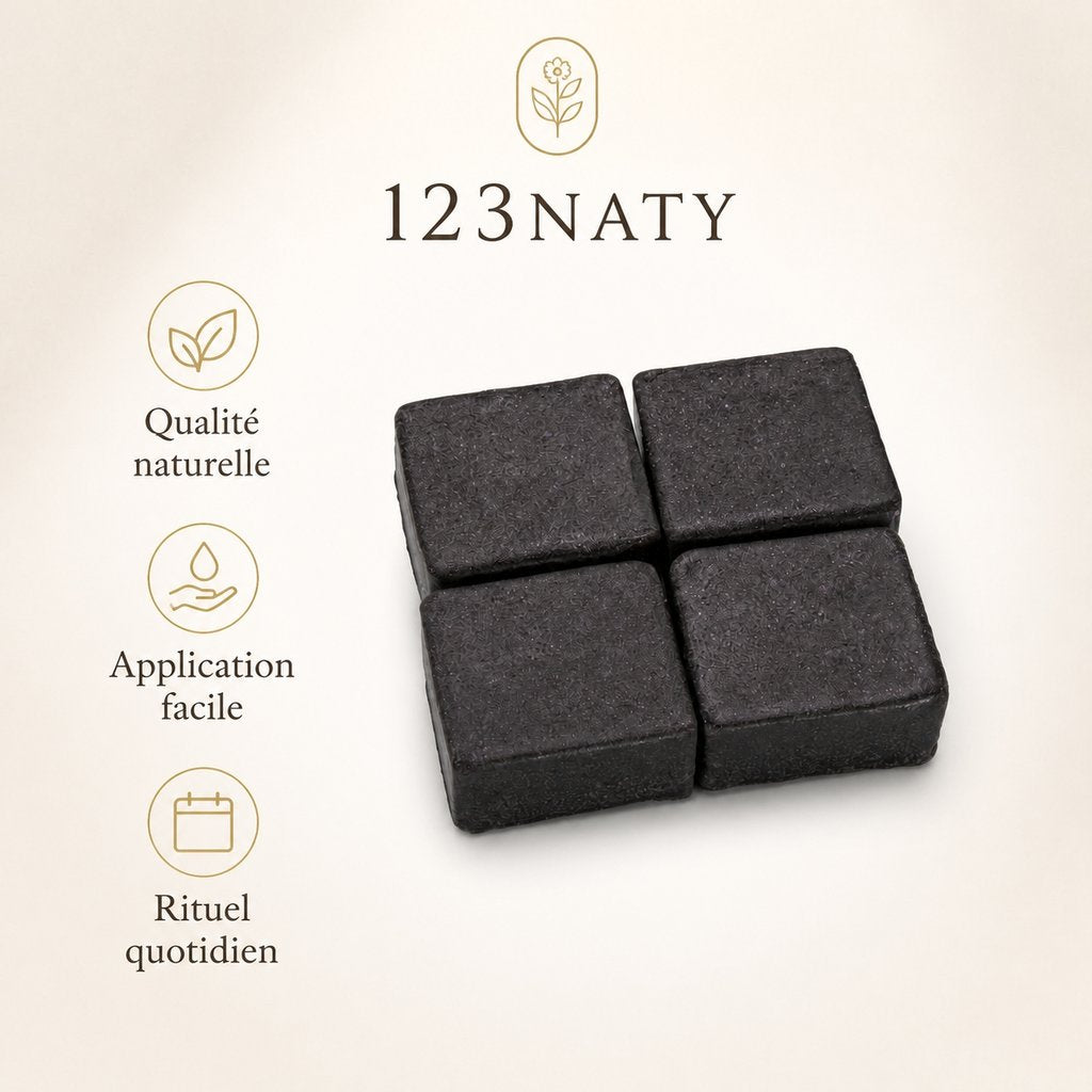 Musc Noir Opium en Carrés – Parfum Solide – Senteur Intense & Longue Tenue | 123NATY — Infographie bénéfices clés