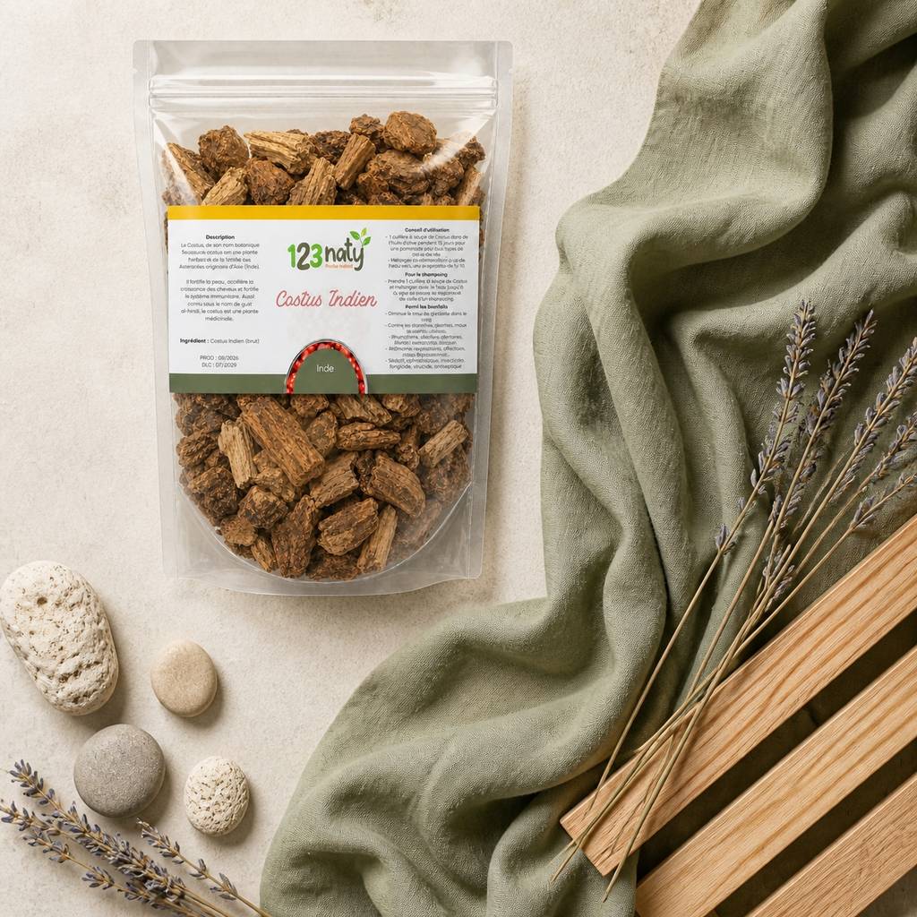 100g Costus Indien Brut | 123NATY — Ambiance flat lay