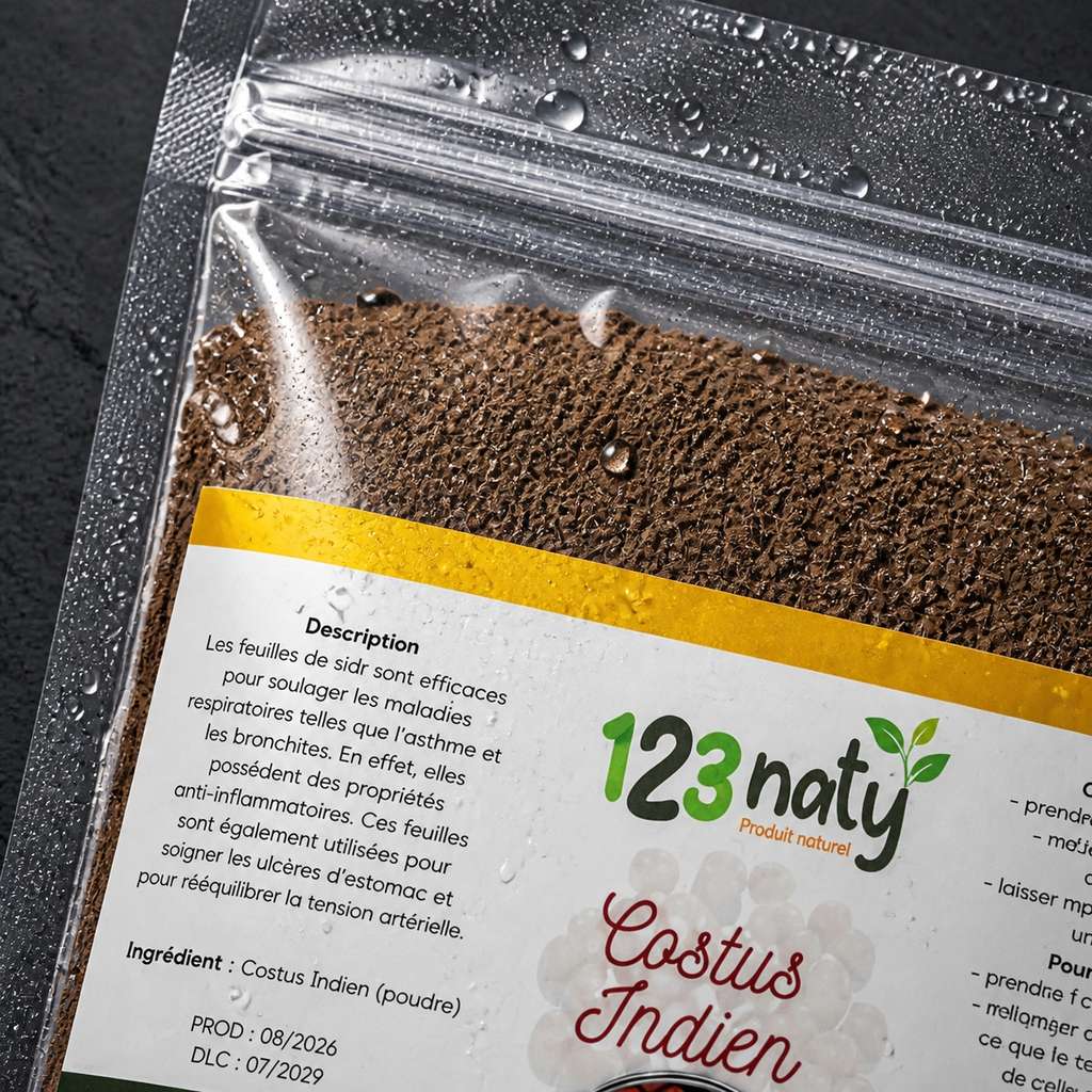 Costus indien en poudre 100 g | Origine Inde — Détail macro
