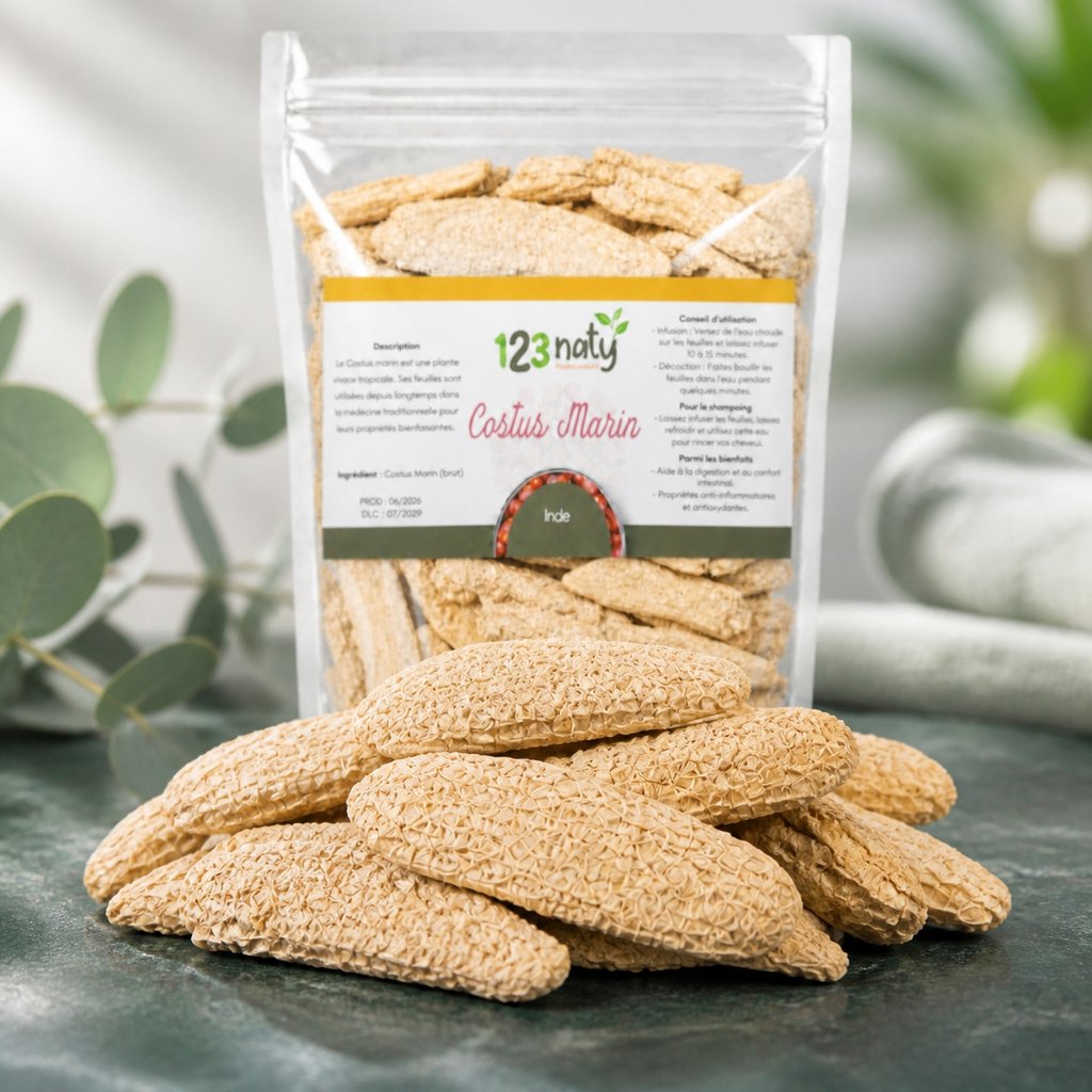 100g Costus Marin Brut | 123NATY — Texture en gros plan