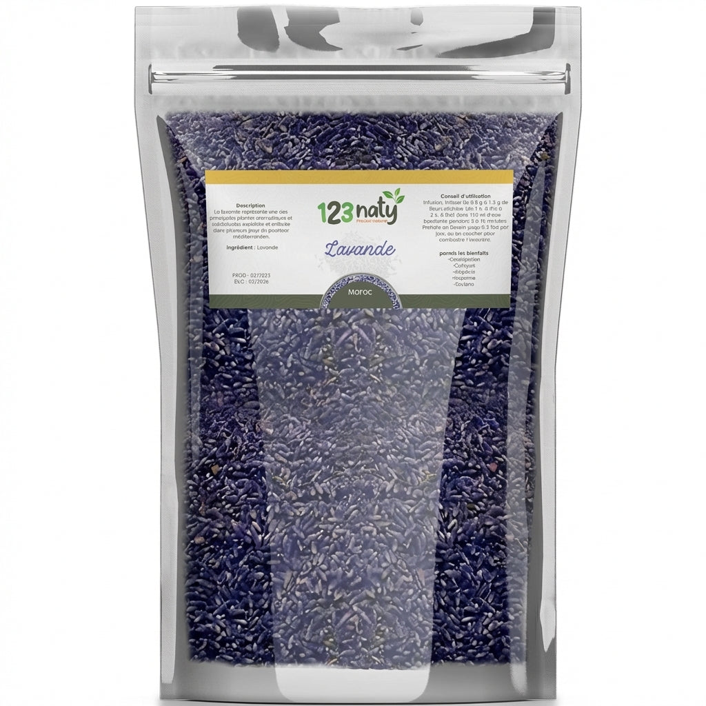 Sachet 1kg de fleurs de lavande séchées 123NATY – vue principale