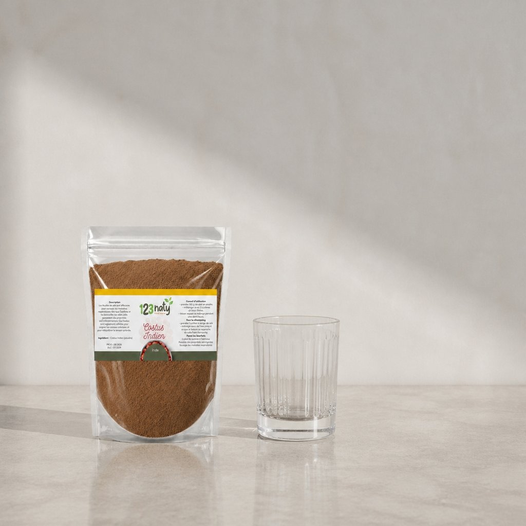 Pack 100g Costus Indien en poudre & 100g Costus Marin en Poudre | 123NATY — Taille réelle du produit