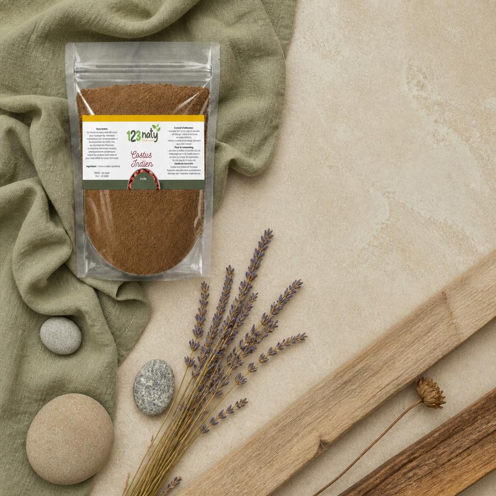 Pack 1kg Costus Indien en poudre & 1kg Costus Indien Brut | 123NATY — Ambiance flat lay