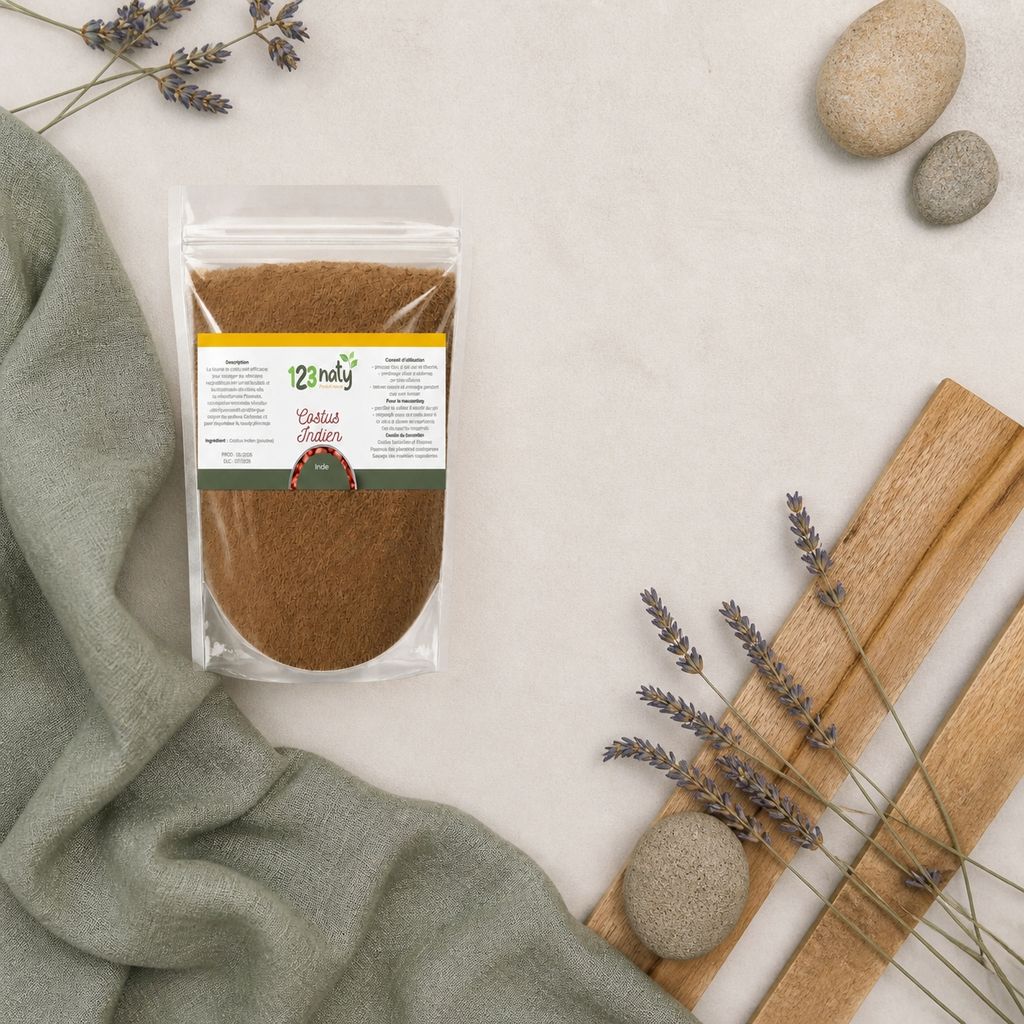 Pack 1kg Costus Indien en poudre & 1kg Costus Marin en Poudre | 123NATY — Ambiance flat lay