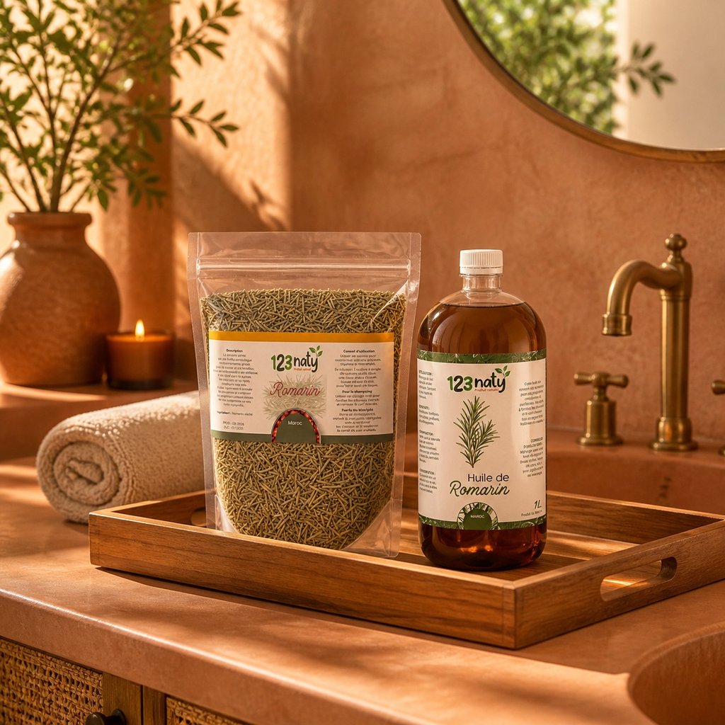 Pack 1kg Romarin Séchée & 1L Huile de Romarin | 123NATY — Mise en scène d'usage