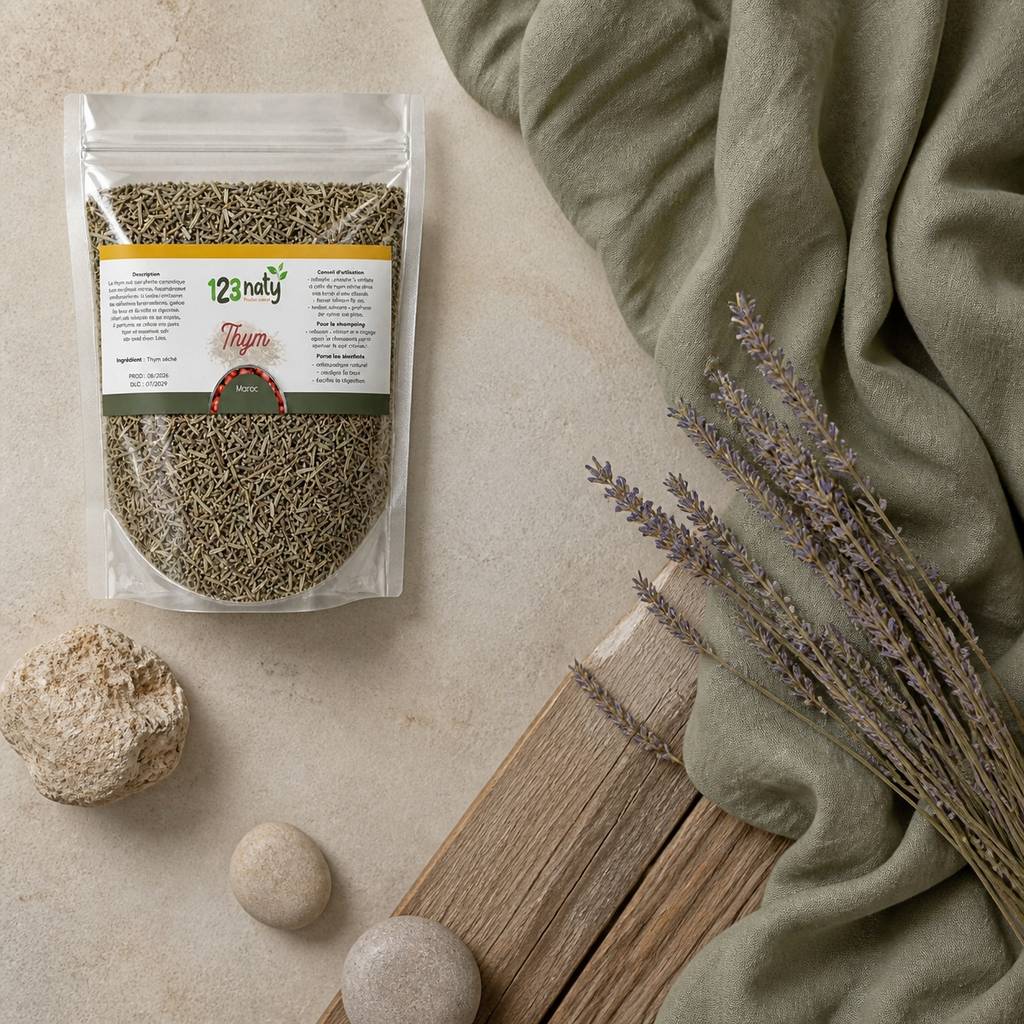 Pack 1kg Thym Séchée & 1kg Origan en Feuille Séché | 123NATY — Ambiance flat lay