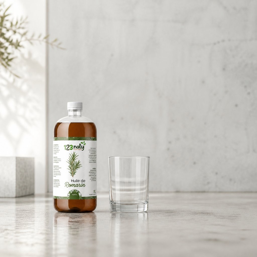 Pack 1L Huile de Romarin & 1kg Romarin Poudre | 123NATY — Taille réelle du produit