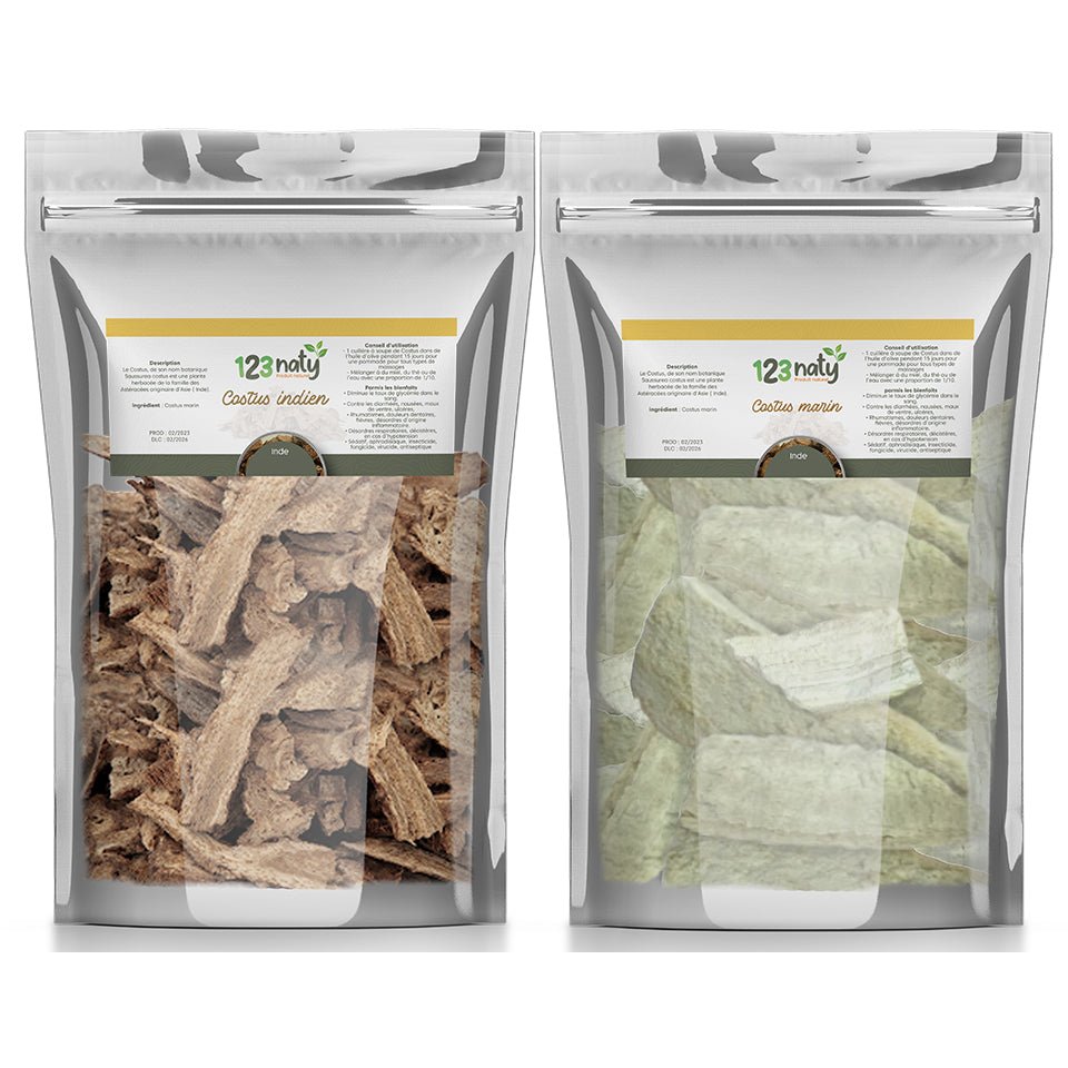 Pack 1kg Costus Indien Brut & 1kg Costus Marin Brut | 123NATY — pack de 2 produits