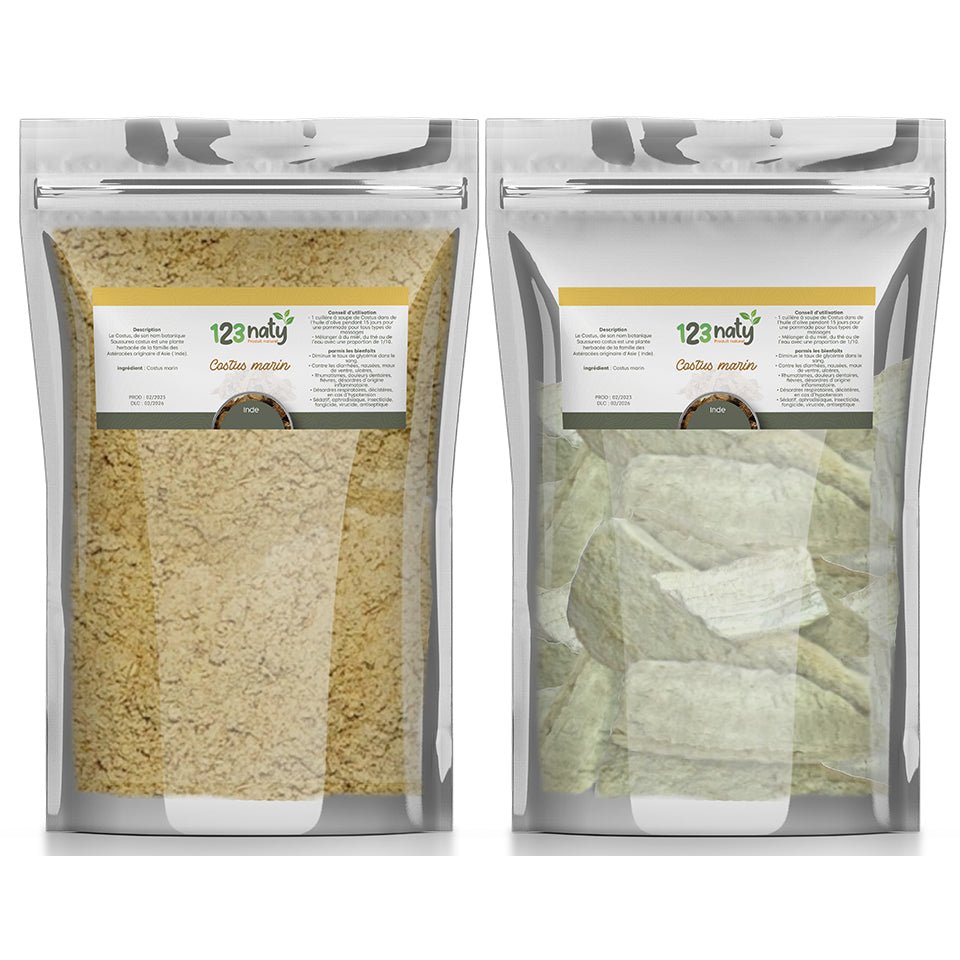 Pack 1kg Costus Marin Brut & 1kg Costus Marin en Poudre | 123NATY — pack de 2 produits