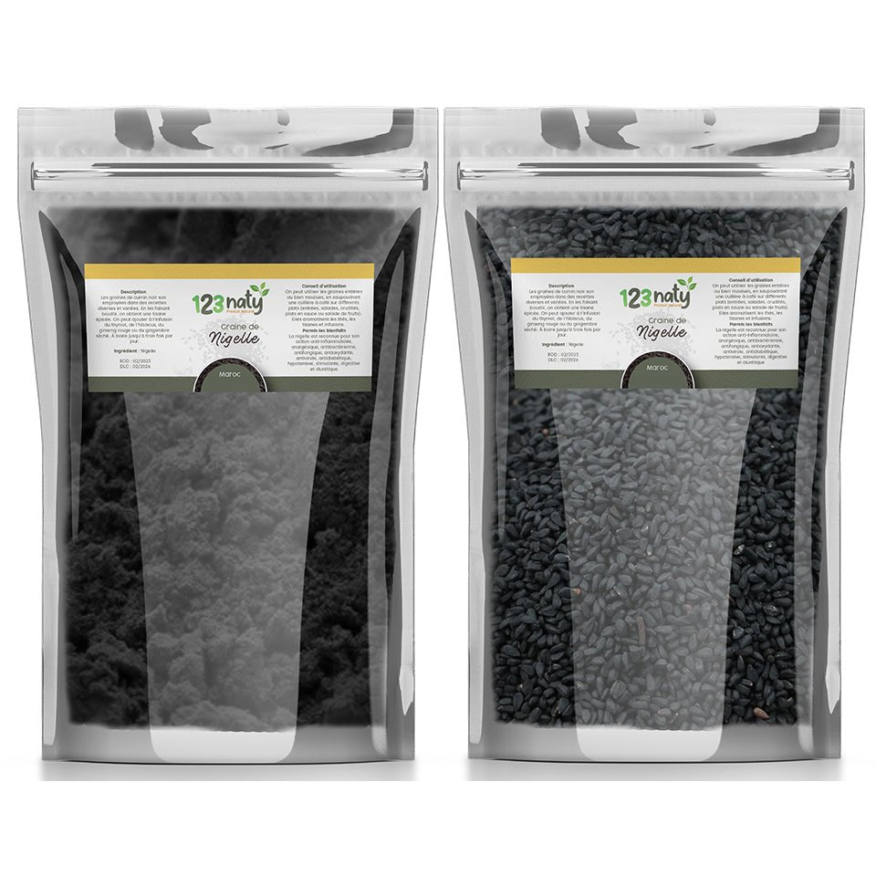 Pack 1kg Graine de Nigelle en Poudre & 1kg Graine de Nigelle | 123NATY — pack de 2 produits