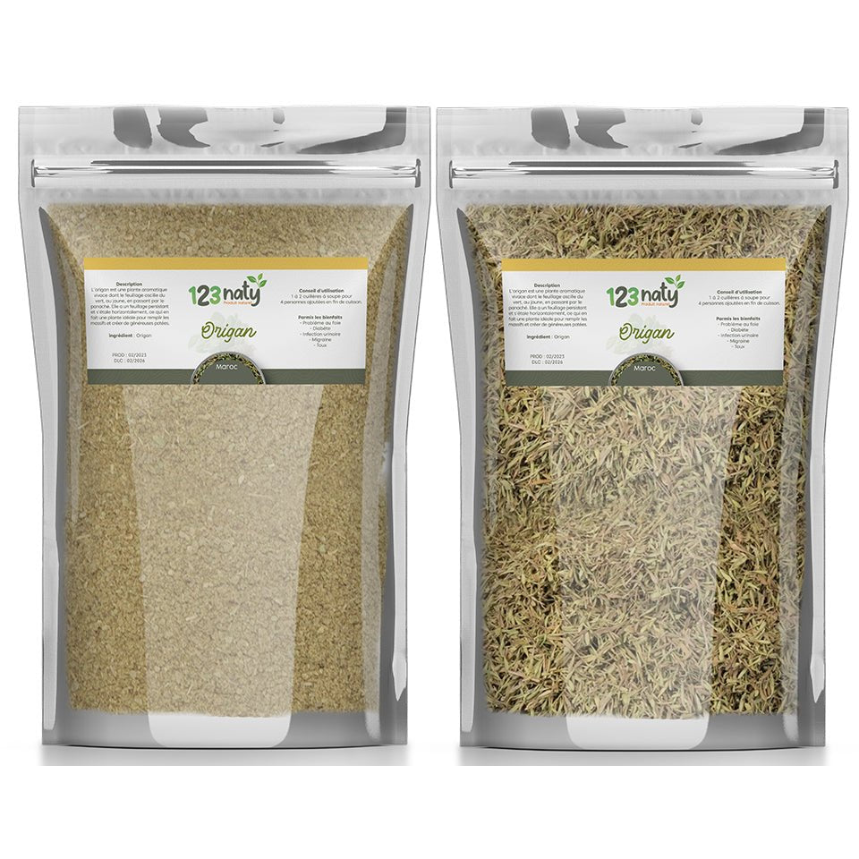 Pack 1kg Origan en Feuille Séché & 1kg Origan en Poudre | 123NATY — pack de 2 produits