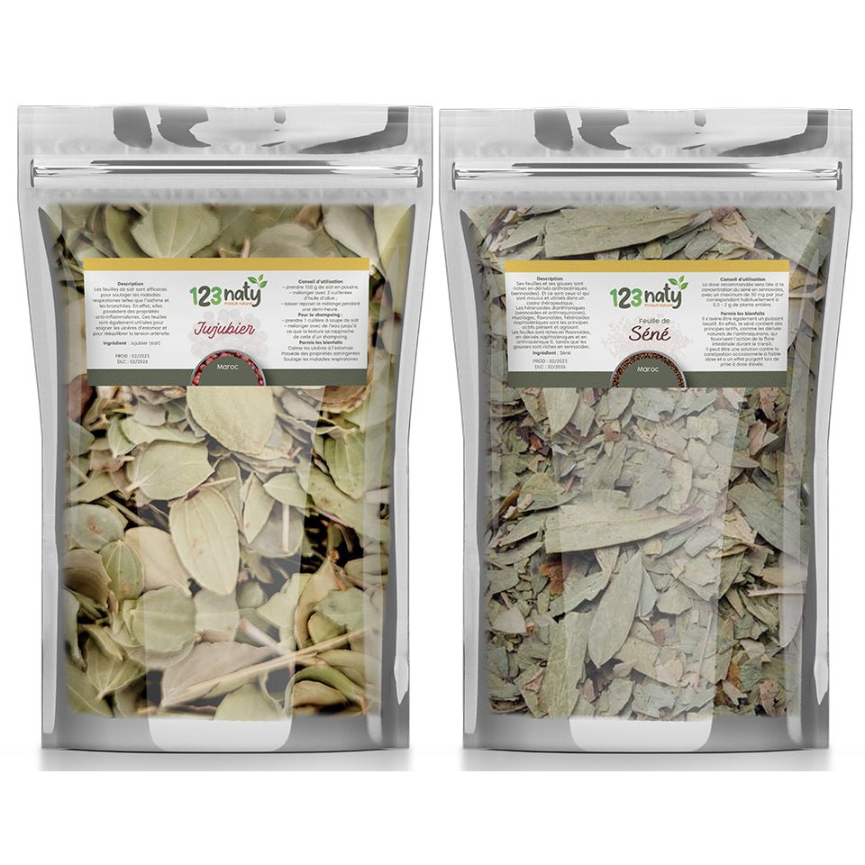Pack 1kg Feuille de Séné & 1kg Feuille de Jujubier (Sidr) | 123NATY — pack de 2 produits